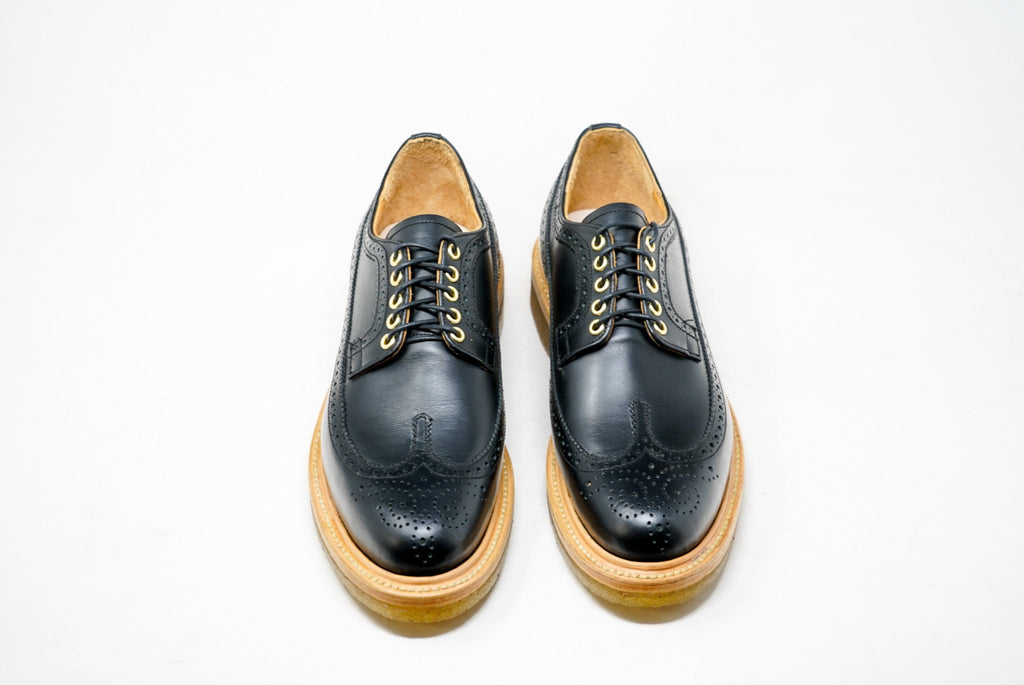 Concho Long Wing Brogues Black - Unmarked
