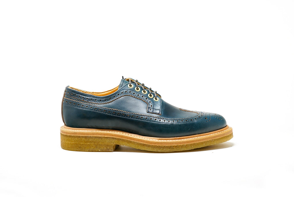 Concho Long Wing Brogues Navy CXL - Unmarked