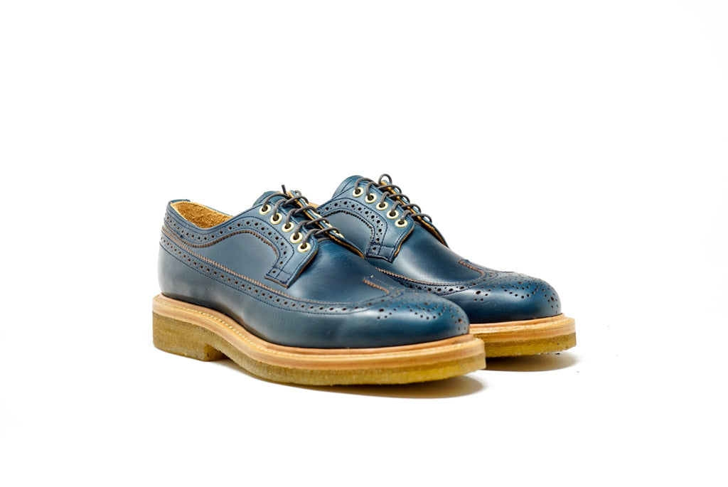 Concho Long Wing Brogues Navy CXL - Unmarked