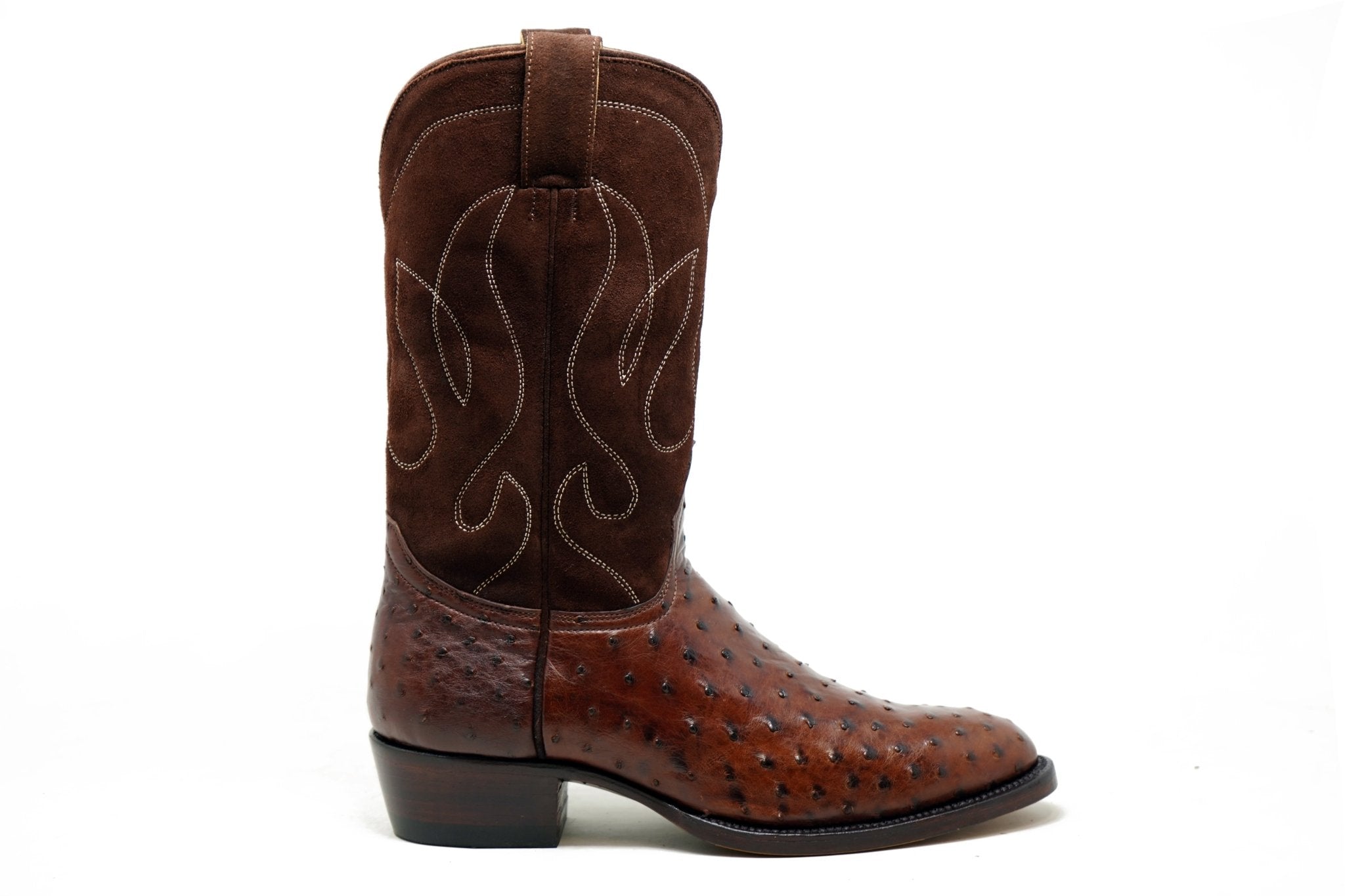 Handmade Goodyear Welted Luxury Cowboy Boots- Ostrich – Unmarked display picture 1
