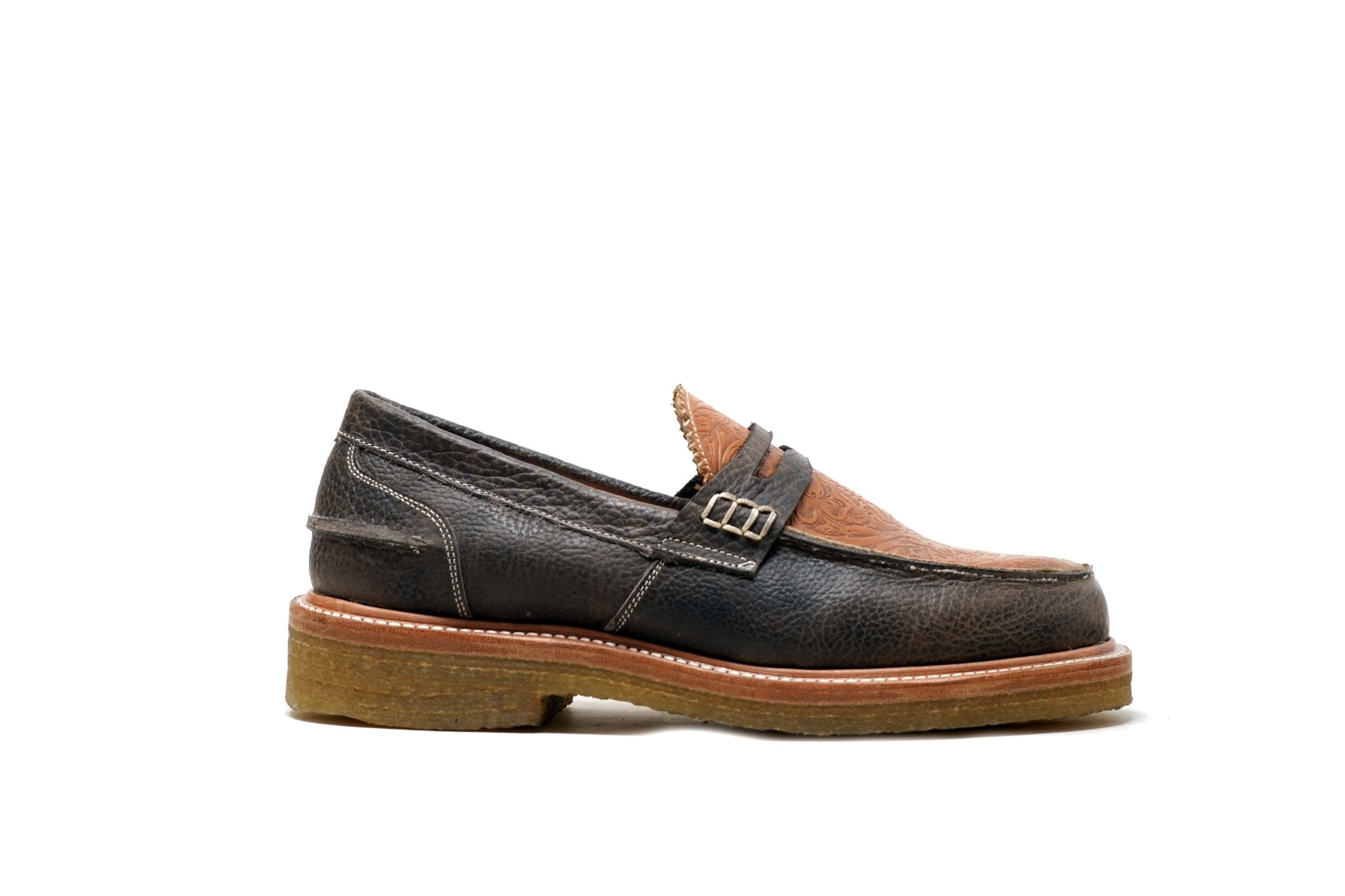 Jack Penny Loafers Western Floral Brown – Goodyear Welted with