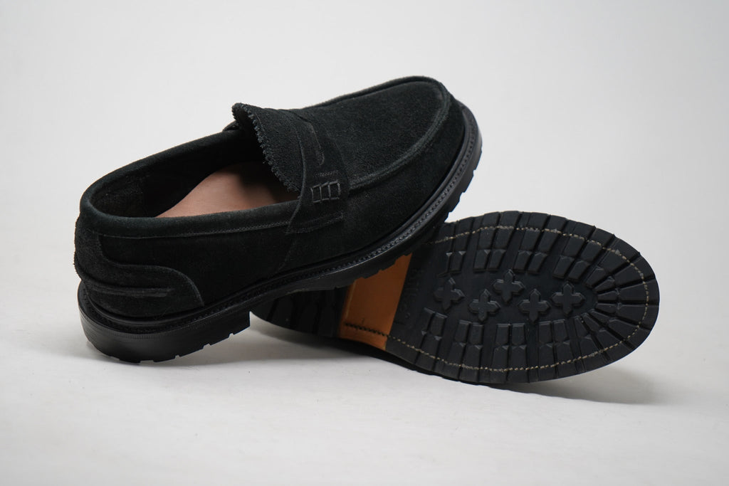 Jack Dress Penny Loafers Black Suede - Unmarked