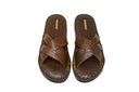 Leather Slides Tan Bison
