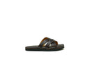 Leather Slides Cognac Bison