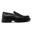 Jack Penny Loafers Black Shrunken Bison