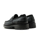 Jack Penny Loafers Black Shrunken Bison