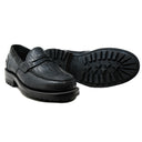 Jack Penny Loafers Black Shrunken Bison