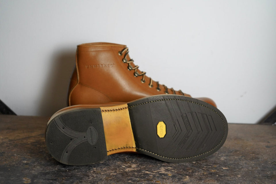 Archie Tan: Goodyear Welted Burras with Vibram 705 Sole – Unmarked