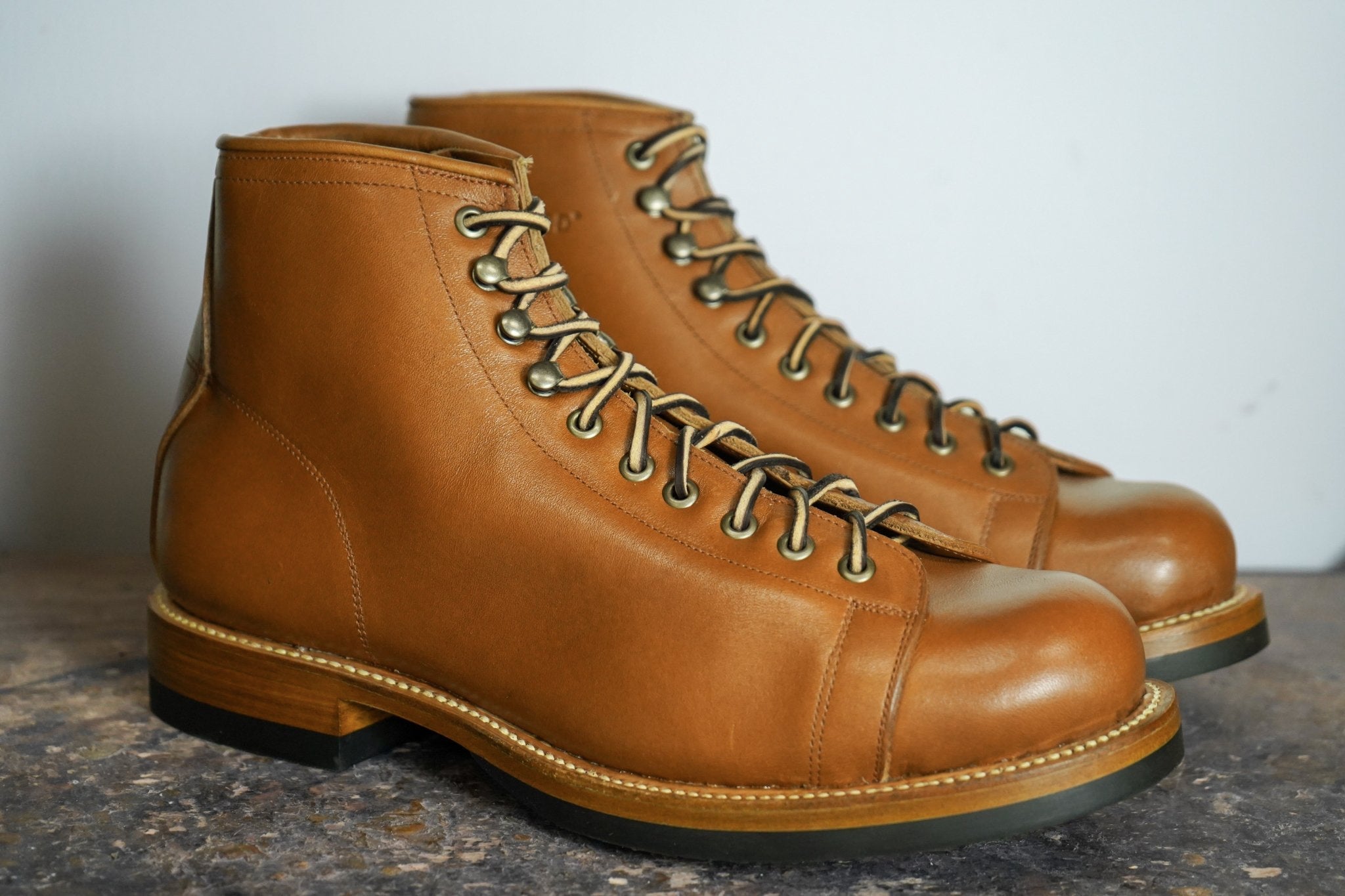 Archie Tan: Goodyear Welted Burras with Vibram 705 Sole – Unmarked