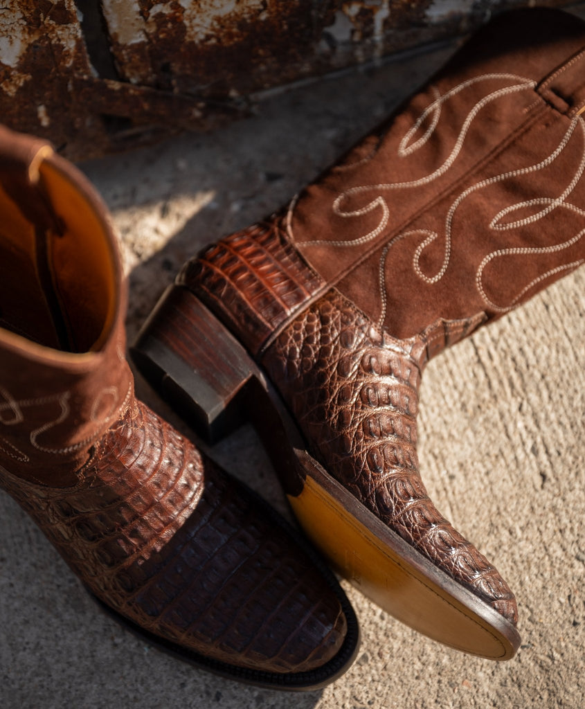 Durango Boots V4 Dark Brown In Crocodile - Unmarked