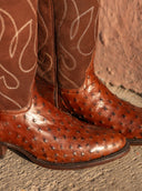 Durango Boots V4 Dark Brown In Ostrich - Unmarked