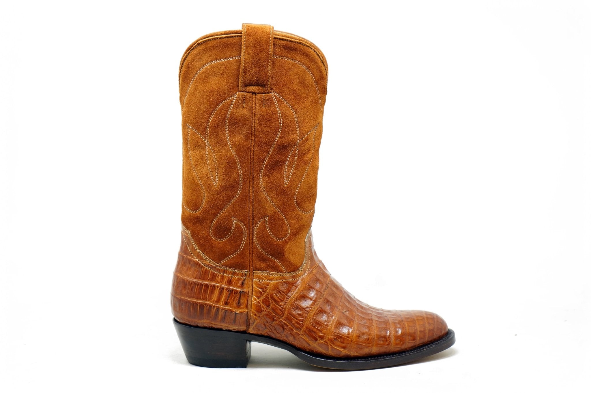 Handmade Goodyear Welted Luxury Cowboy Boots- Crocodille