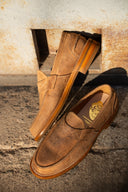 Jack Penny Loafers Waxed Camel Suede - Unmarked