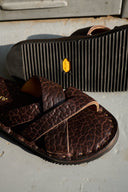 Leather Slides Cognac Bison - Unmarked