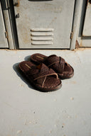 Leather Slides Cognac Bison - Unmarked