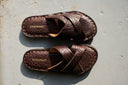 Leather Slides Cognac Bison - Unmarked