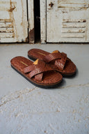 Leather Slides Tan Bison - Unmarked