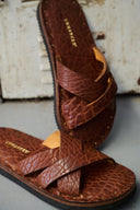 Leather Slides Tan Bison - Unmarked