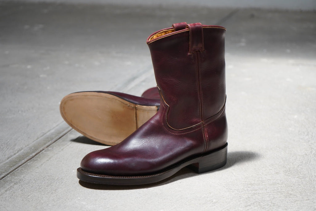 Roper Cherry Western Pull Up Leather Boots Unmarked