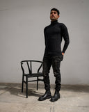 Chelsea Black Bull Hide Shoulder - Unmarked