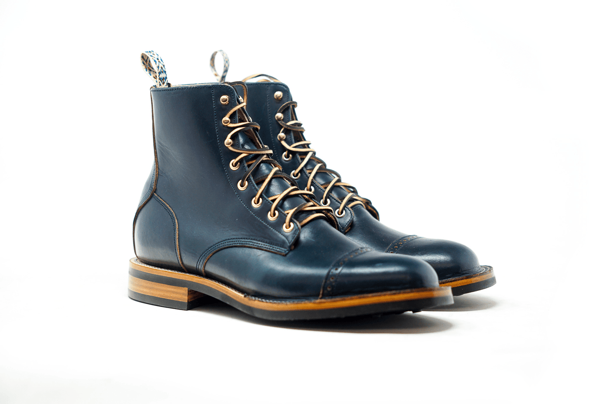 Mexican Heritage Leather Boot - DB Hunter Cap Toe Navy CXL – Unmarked