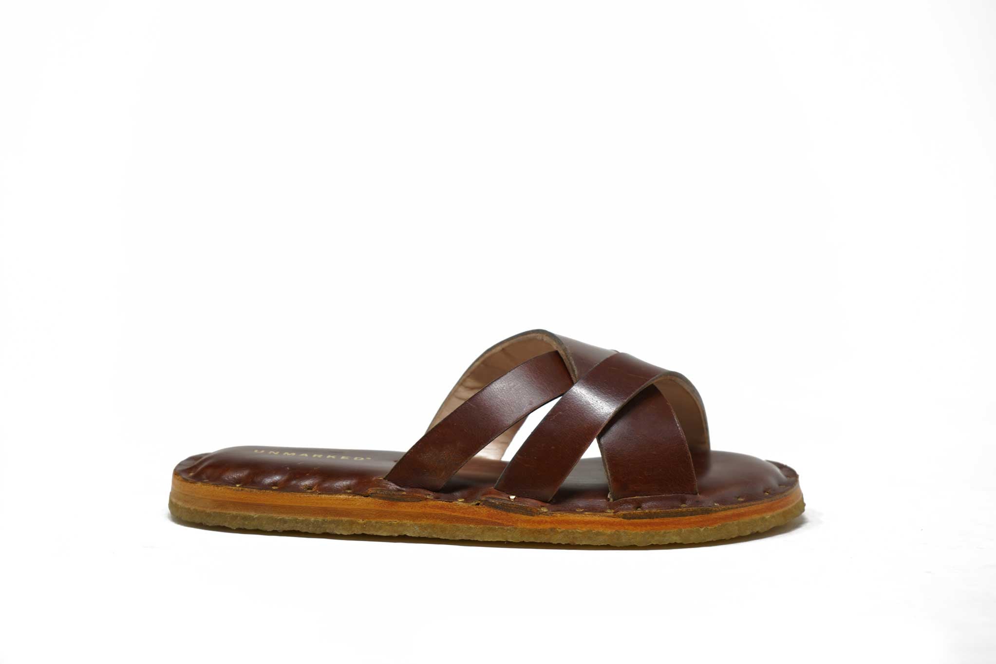 Handcrafted Leather Slides Puffy Insole Inspired by Mexico s Huarache Sandal Unmarked