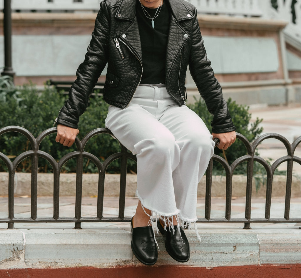 All black mules shop
