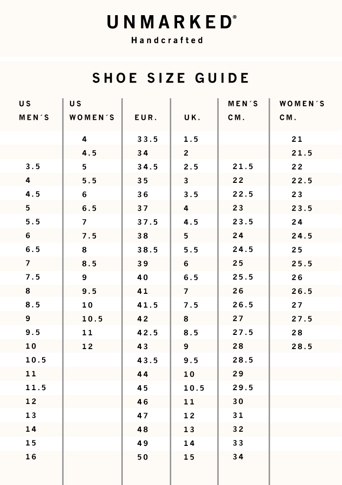 Size Guide Unmarked